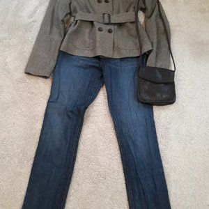 Loft jacket, Paper Denim jeans, Leather crossbody